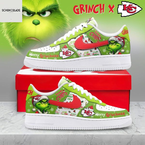 Kansas City Chiefs Merry Grinchmas Air Force 1 Shoes
