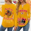 Las Vegas Raiders Thanksgiving Turkey And Touchdowns Long Sleeve Shirt
