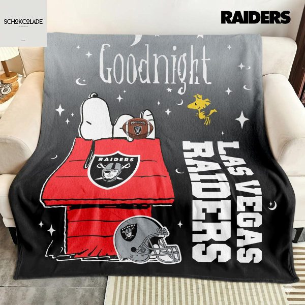 Las Vegas Raiders Snoopy Goodnight Blanket Quilt