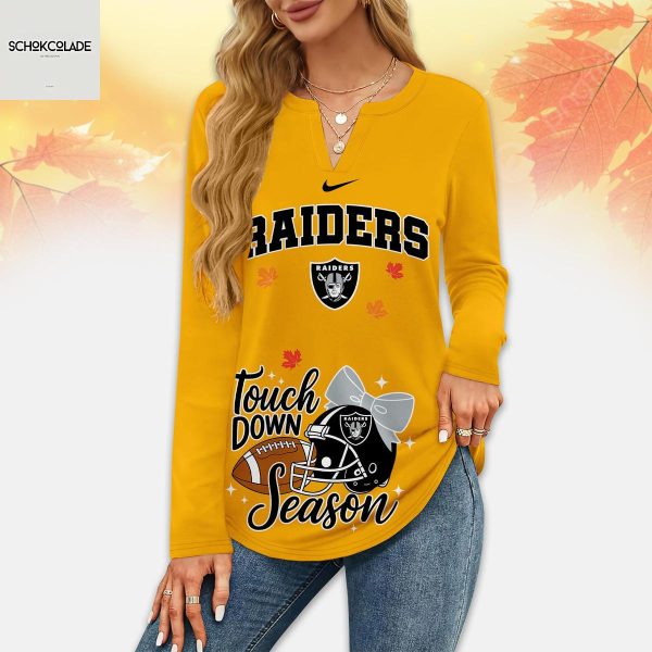 Las Vegas Raiders Thanksgiving Turkey And Touchdowns Long Sleeve Shirt