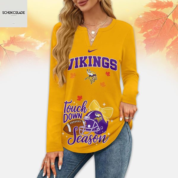 Minnesota Vikings Thanksgiving Turkey And Touchdowns Long Sleeve Shirt