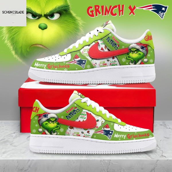 New England Patriots Merry Grinchmas Air Force 1 Shoes