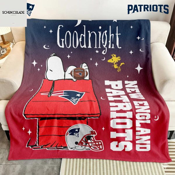 New England Patriots Snoopy Goodnight Blanket Quilt