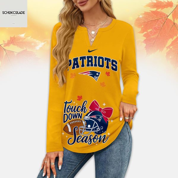 New England Patriots Thanksgiving Turkey And Touchdowns Long Sleeve Shirt