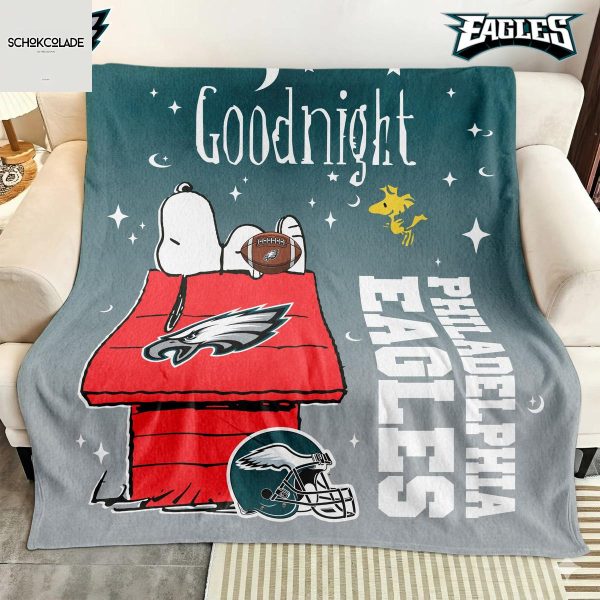 Philadelphia Eagles Snoopy Goodnight Blanket Quilt