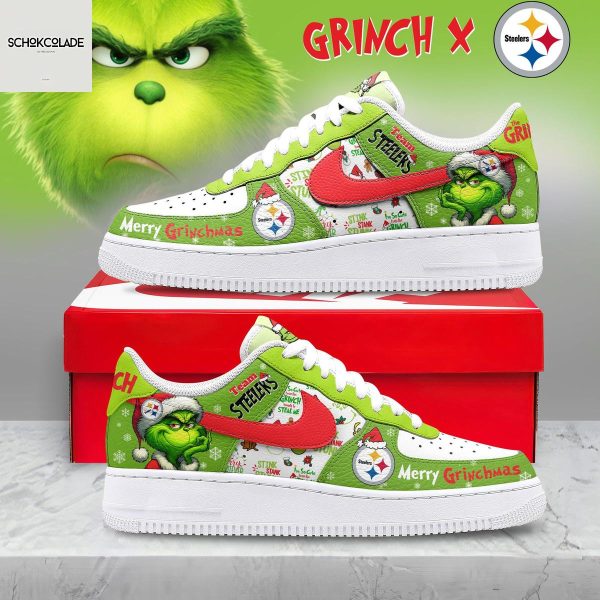 Pittsburgh Steelers Merry Grinchmas Air Force 1 Shoes