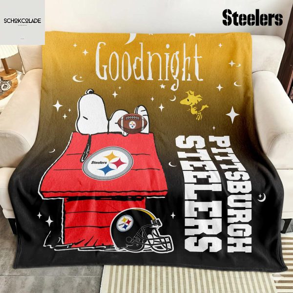 Pittsburgh Steelers Snoopy Goodnight Blanket Quilt