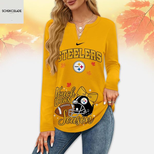 Pittsburgh Steelers Thanksgiving Turkey And Touchdowns Long Sleeve Shirt