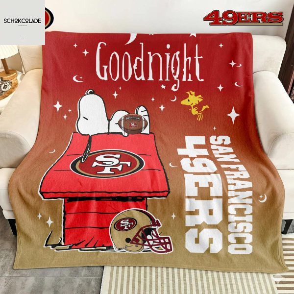 San Francisco 49ers Snoopy Goodnight Blanket Quilt