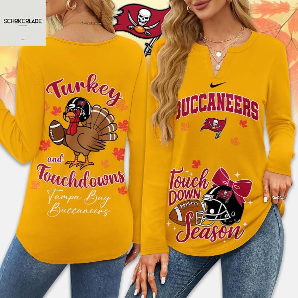 Tampa Bay Buccaneers Thanksgiving Turkey And Touchdowns Long Sleeve Shirt