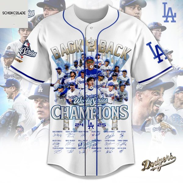Los Angeles Dodgers Back To Back World Series Champions 2025 Jersey