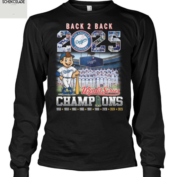 Los Angeles Dodgers Back To Back World Series Champions 2025 T Shirt
