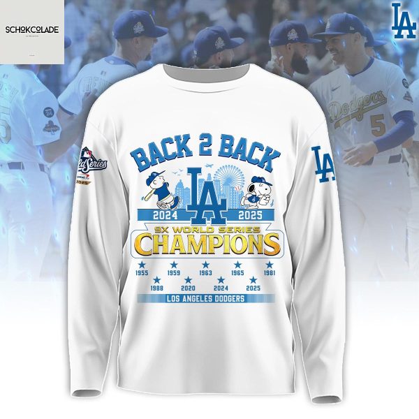 Los Angeles Dodgers Snoopy Back 2 Back Champions Hoodie Shirt